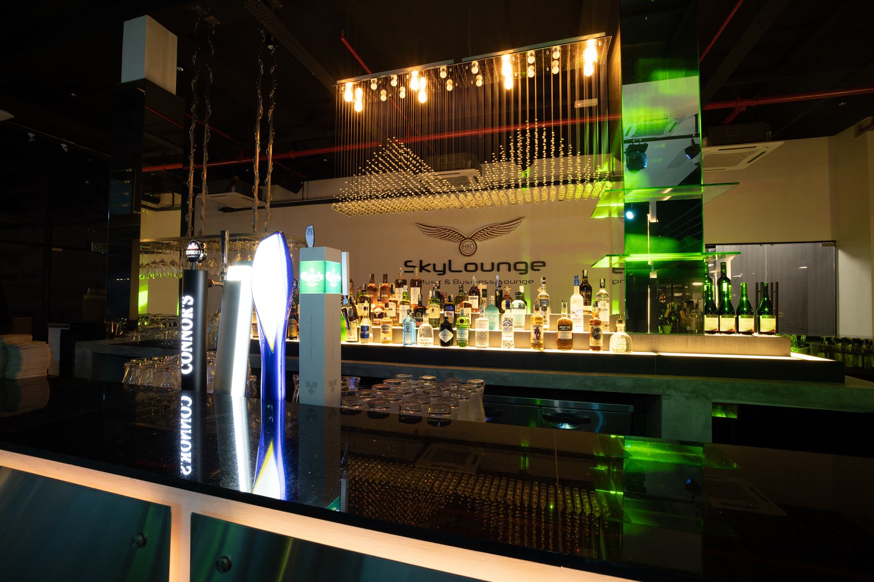 SkyLounge illuminated cocktail bar